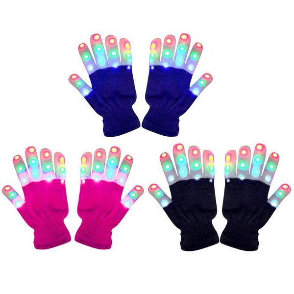 

party decoration 1 pair halloween led flashing glove glow in the dark toys light up finger tip lighting for children novelty