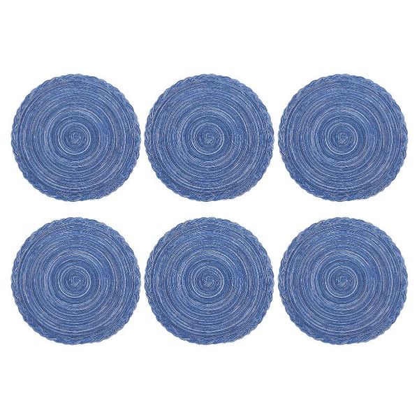 

mats & pads 6pcs cotton yarn heat resistant table washable handmade crochet party round placemat restaurant kitchen decor houshold