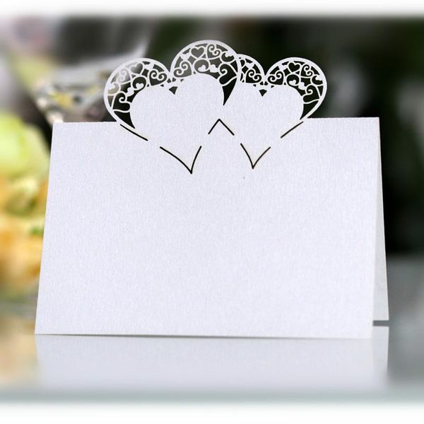 

greeting cards 100pcs wedding invitation card seat heart-shaped hollow laser butterfly creative table valentine love postcard 6z
