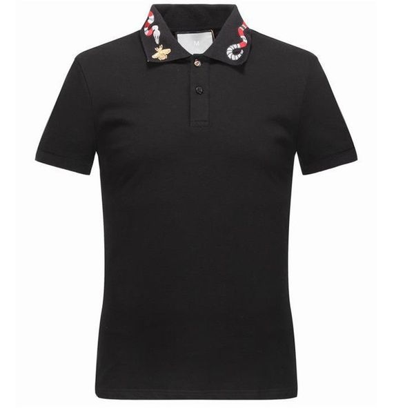 Verão 2021DD Itália Mens Designer Polo Camisas Homem High Street Bordado Bordado Garter Snakes Pequenas Marcas de Impressão de Abelha Top Quality Cottom Roupas Tees