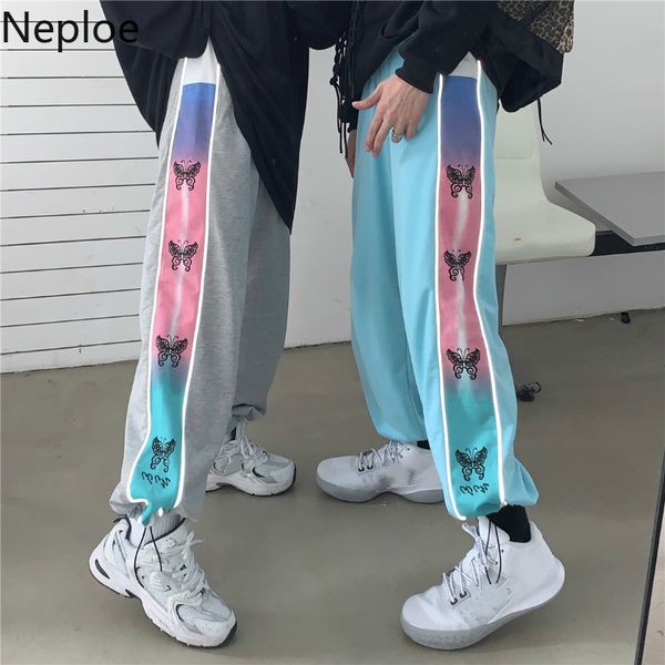 

neploe casual streetwear butterfly tie dye wide leg pants women straight elastic waist trousers harajuku bf korean sweatpants 210422, Black;white