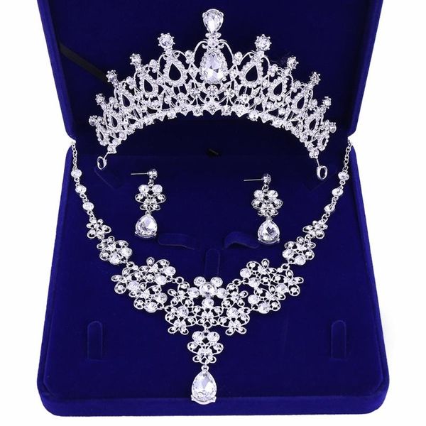 

earrings & necklace l5ya crystal crowns and tiaras headband for girl or women gifts, Silver