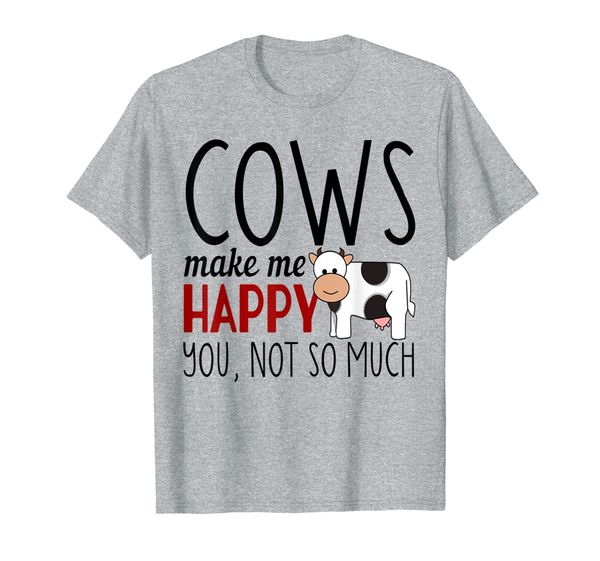 

cows make me happy funny sarcastic animal lover farm t-shirt, White;black