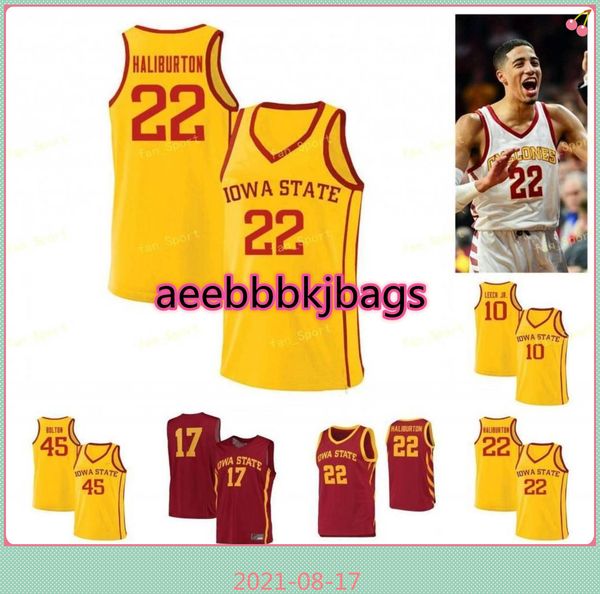 

ncaa college iowa state cyclones basketball jersey 24 terrence lewis 25 eric steyer 3 tre jackson 33 solomon young custom stitched, Black