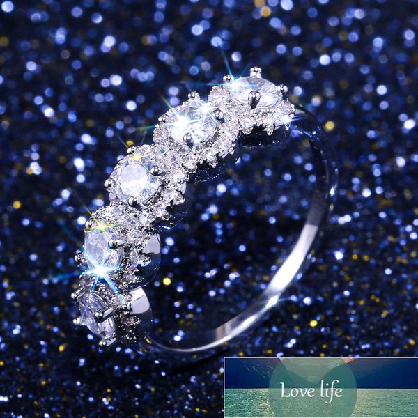 

huitan sparkling stone women ring flower bouquet silver color/rose gold color wedding party trendy romantic bridal ring jewelry