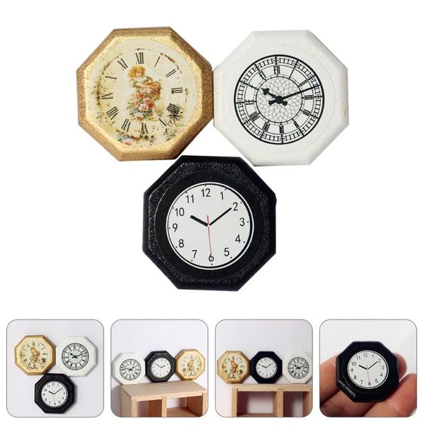 

wall clocks 3pcs wood clock ornaments decorations living-room bedroom decors