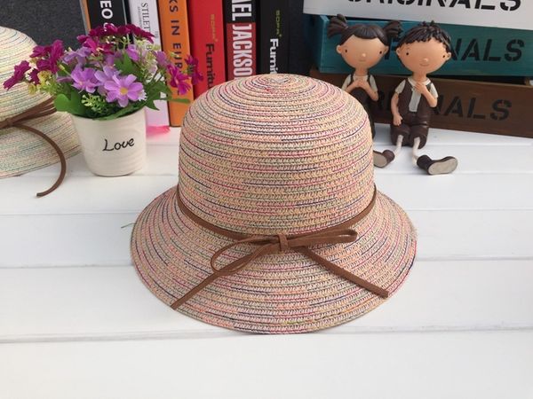 

straw female summer anti ultraviolet sun foldable large edge hat, Blue;gray