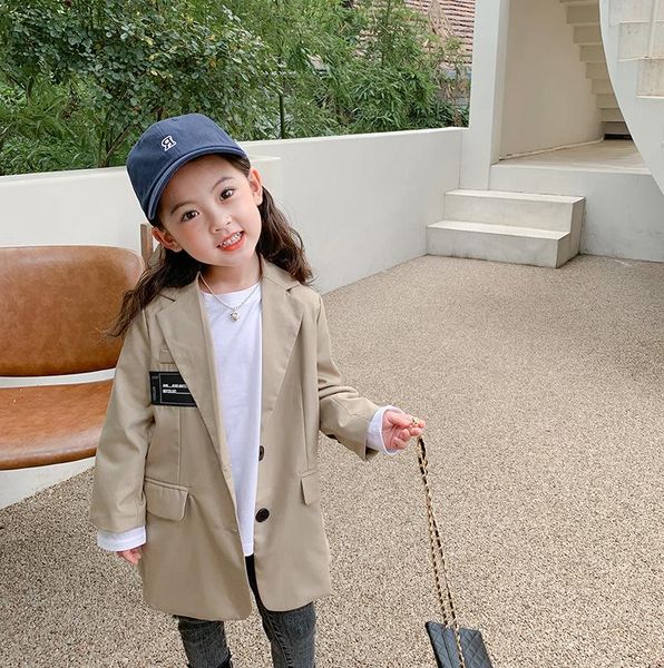 

jackets girls clothing children 2021 spring& autumn arrival outwear kids casual solid coat for baby girl toddler fall clothes age2-7, Blue;gray