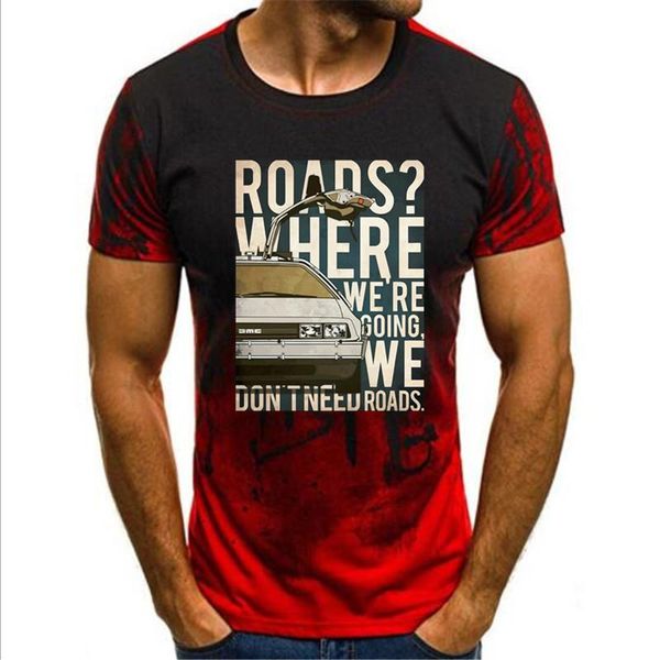 

men's t-shirts 2021 back to the future t shirt t-shirt funny short sleeve tee male graphic xxx fashion cotton tshirt, White;black