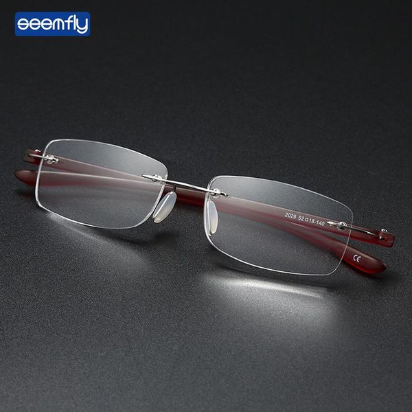 

seemfly simple fashion metal rimless reading glasses portable presbyopia eyeglasses elderly men women eyewear diopters 1.0 4.0 sunglasses, White;black