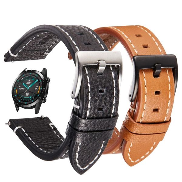 

watch bands strap for samsung galaxy 46mm 3 45mm gear s3 classic frontier band 22mm ticwatch s2 e2 pro 2021 bracelet, Black;brown