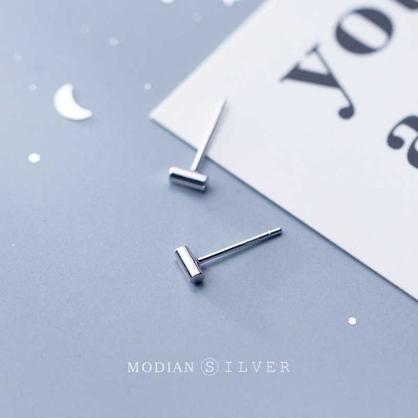 

minimalism cylindrical stud earrings 925 sterling silver fashion tiny ear for women statement jewelry prevent allergy 210707, Golden;silver