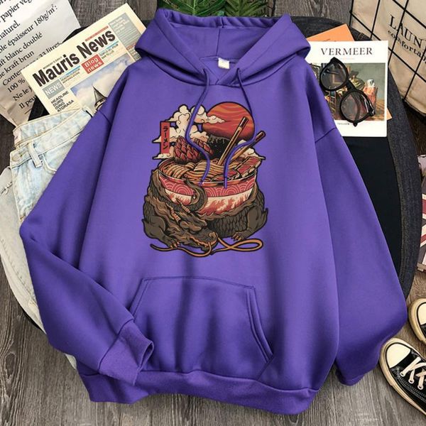 

men's hoodies & sweatshirts japan ramen print hoodie man causal loose harajuku hooded fleece warm pocket hip hop streetwear oversize me, Black