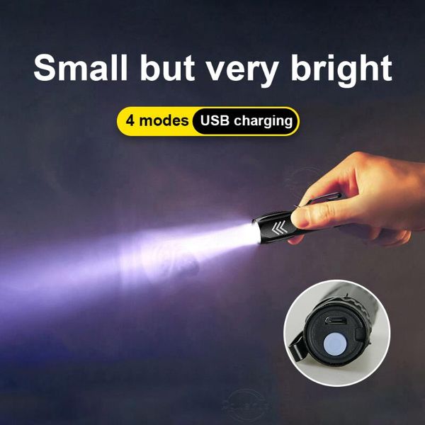 

super mini powerful led torch usb rechargeable small bright flash light waterproof portable lantern hunting lamp flashlights torc torches