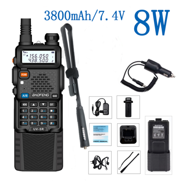 

original baofeng uv-5r 5w upgrade walkie talkie two way radio uhf vhf dual band outdoor long range ham transceiver uv5r