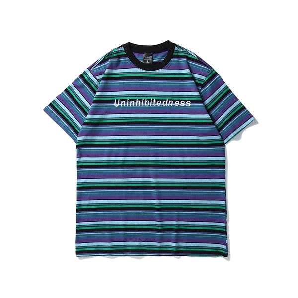 

men's t-shirts summer vintage t-shirt streetwear oversize youth plaid casual t-shirt, punk gothic hiphop cotton striped t-shirt me, White;black