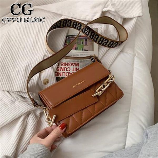 

shoulder bags cvvo glmc purse crossbody for women handbag fashion 2021 chains letter pattern pu leather designer bag
