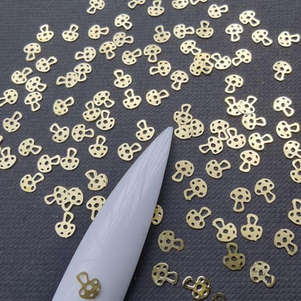 

nail art decorations 100pcs mushroom pattern metal 4mm adorable arts, Silver;gold