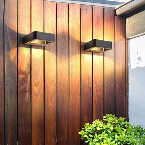

thrisdar 7w outdoor waterproof porch wall lamps aluminum square light garden balcony villa courtyard fence