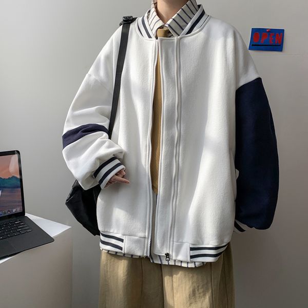 

men's jackets yasuguoji novo chic color block patchwork bachelor monthly coats harajuku streetwear jaqueta bomber baseball from un, Black;brown