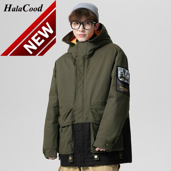 

halacood men's winter duck down jacket thicken warm parka windbreaker coat military outwear male quality hooded overcoat 3xl 4xl, Black