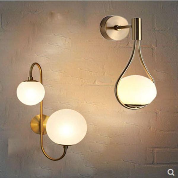 

crystal lampes suspendues bed wall lamp glass sconces bedroom light mirror corridor bedside living room