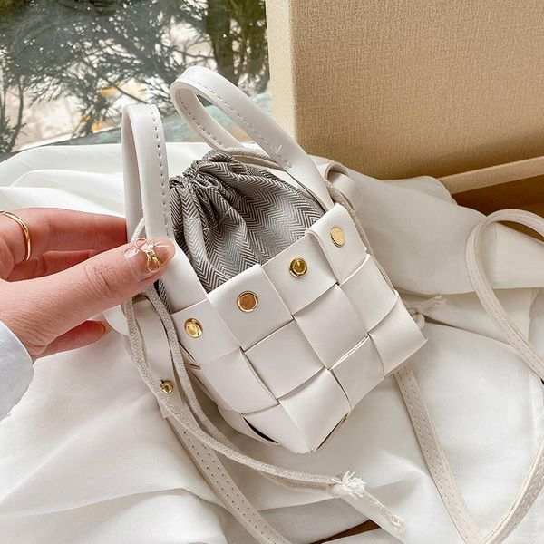 

fashion summer woven mini bucket bag 2021 western style high-quality texture women's designer shoulder messenger cross body