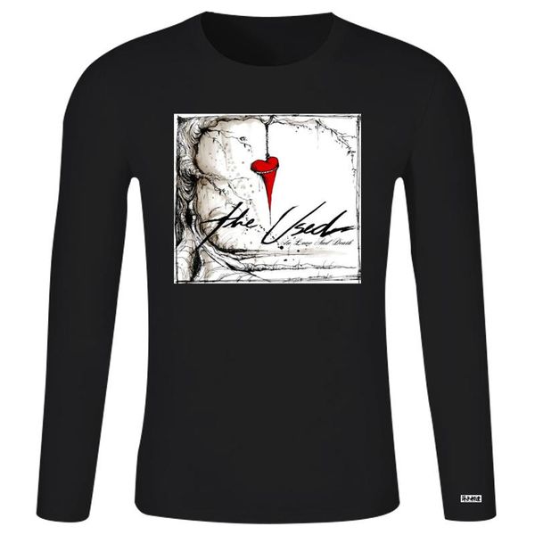 

the used band in love and death mens black t-shirt size s m  xl 2xl 3xl tee shirt homme customized 2072d men's t-shirts, White;black