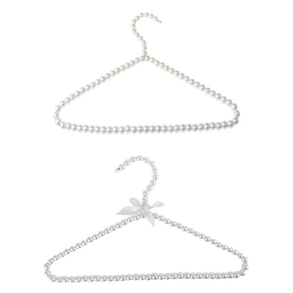 

hangers & racks plastic imitation pearl clothes hanger bow dress coat storage organizer dry rack n2uc