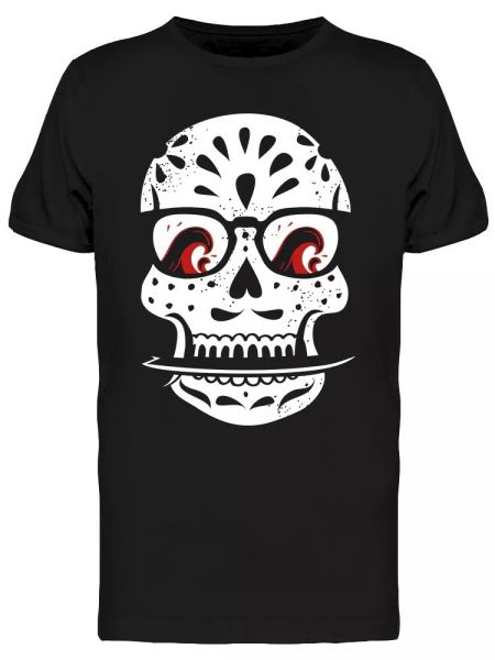 

White Skull Muerte Tee Men's -Image by Shutterstock, White;black