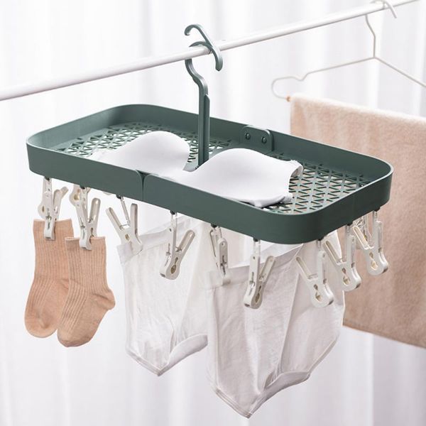 

hangers & racks folding hanger hanging socks multi-clip household multi-function inner dormitory artifact