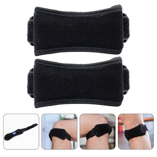 

elbow & knee pads 2pcs running patella belt cycling protector fixed strap sports cover, Black;gray