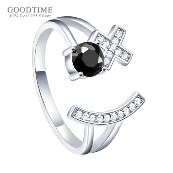 

wedding rings fashion ring for women pure 925 sterling silver letter zirconia rhinestone adjustable girl jewelry accessories, Slivery;golden