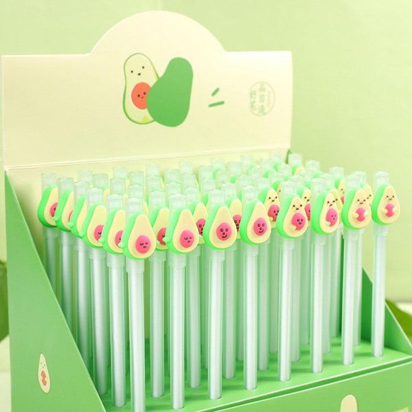 

gel pens 48 pcs/lot kawaii avocado pen cute 0.5mm black ink signature school office writing supplies promotional gift