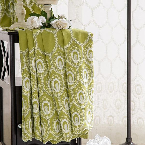 

cotton and linen thread embroidery curtain fabric embroidered curtains for living room bedroom & drapes