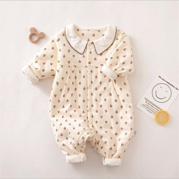 

jumpsuits winter baby rompers born clothes thick organic cotton boys girls romper outerwear infant jumpsuit playsuit, Blue
