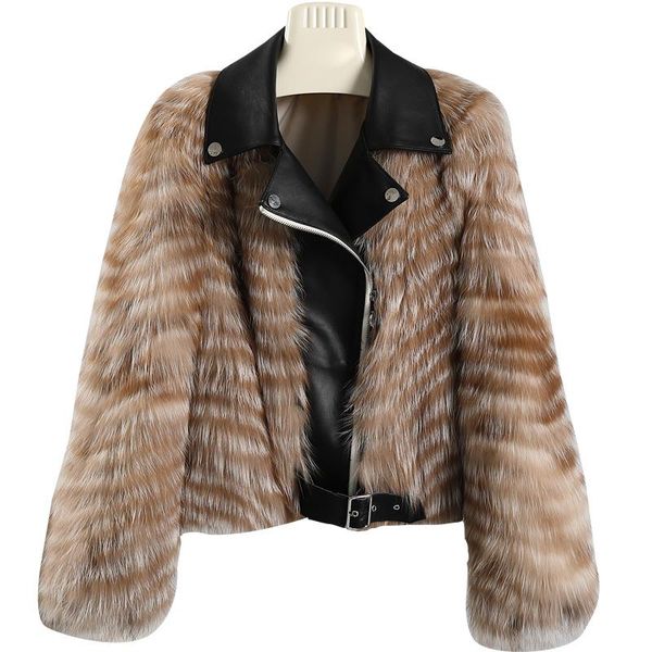 

women's fur & faux fashion real coats with genuine sheepskin leather wholeskin natural jacket outwear luxury women winter, Black