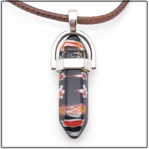 

pendant necklaces natural stone colorful fashion original unique necklace for women hip hop jewelry rock party kpop gift gothic accessories, Silver