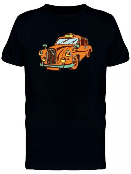 

retro taxi car orange tee men's -image by shutterstock, White;black