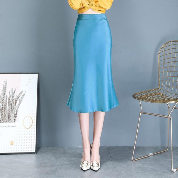 

skirts 2021 spring summer midi skirt women fashion elegant work for office lady boutique clothing 3640ly, Black