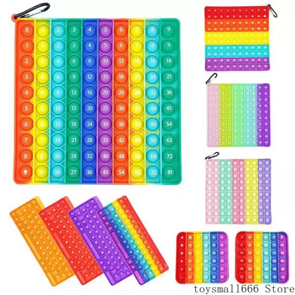 

wholesale 2022 multiplication table push bubble fidget toy with digital kids educational stress reliever sensory toys