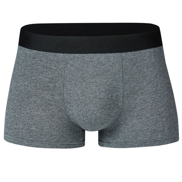 

pure cotton boxers mid waist solid color breathable boxer men's underwear, Black;white