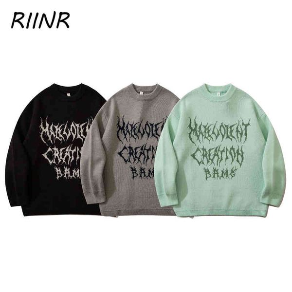

couple men's autumn winter fashion letter printing round neck loose knit brand sweater all-match pullovers, White;black