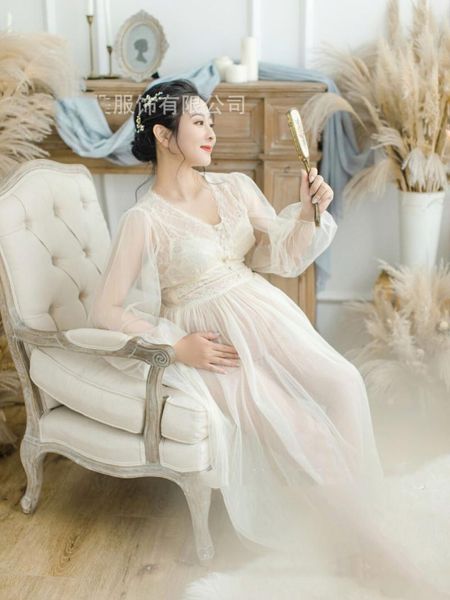 

white maternity dress for po shoot pregnancy long tulle pography baby shower dresses
