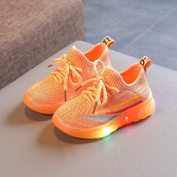 Sapatos de crianças LED Sapatilhas brilhantes para meninos meninas leves crianças levou luminous malha esportes sapatos casuais menina moda led shoes g1025