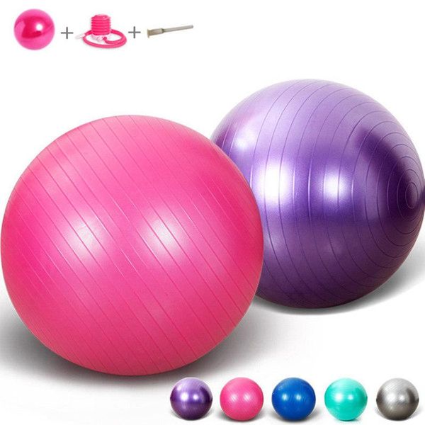 

yoga ball pilates anti-slip gym fitball with pump workout massage explosion-proof fitness 55cm 65cm 75cm balls