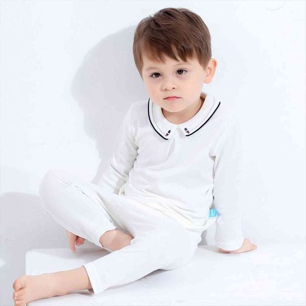 

toddler baby boys cotton sets kids clothes girls long sleeve white shirts pants solid outfits spanish infant clothing set