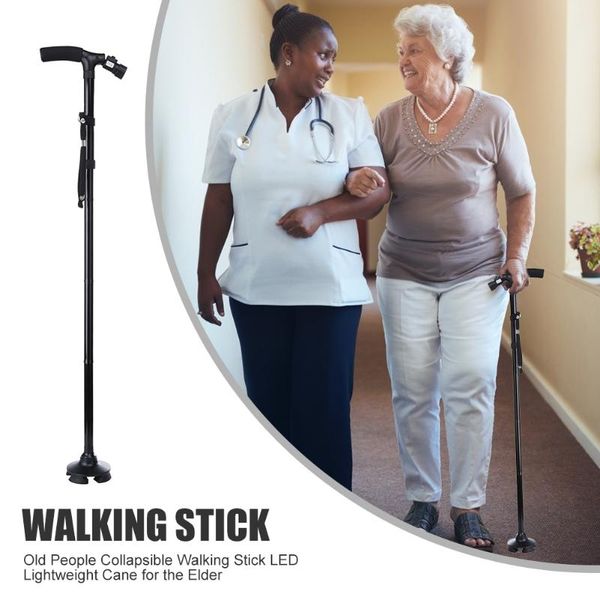 

trekking poles folding walking stick collapsible led lightweight cane the elder for family outdoor camping accessories