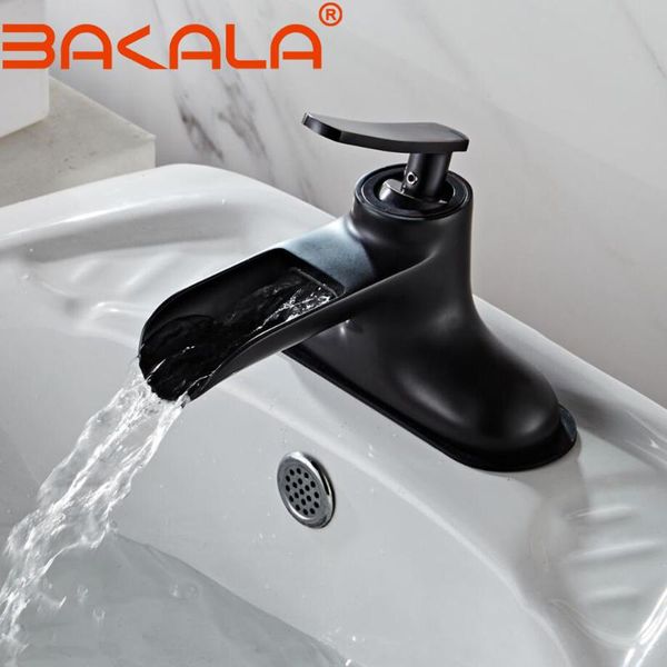 

bathroom sink faucets brass faucet and cold water waterfall basin double handle single hole three holes wash
