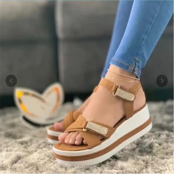 

summer fairy style flat sandals women's fashion thick-soled all-match wedge heel student shoes zq0274 dress, Black